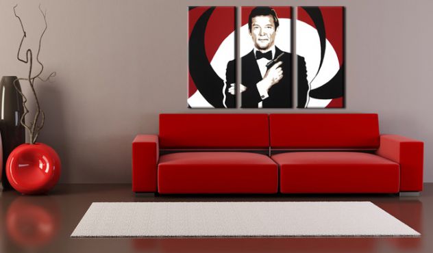 Quadro James Bond dipinto a mano pop art