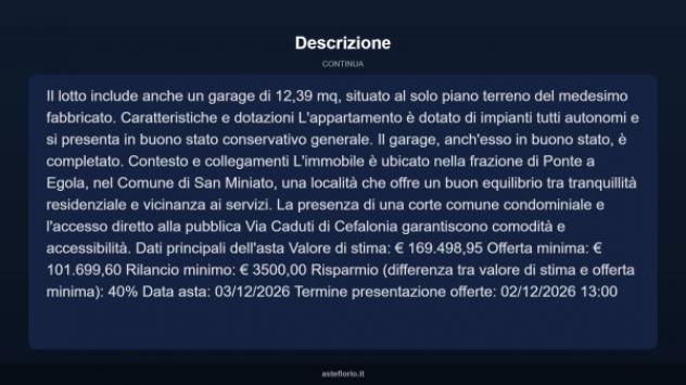 Immobile in asta di 81 m², box auto in vendita a San Miniato - Foto 7