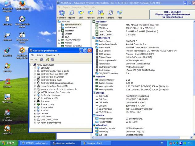 Windows XP pro PC Asus desktop seriale parallela vga DVD-RW Amd x2 - Foto 2
