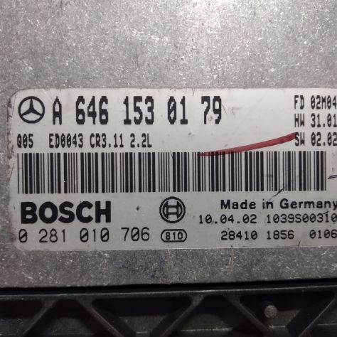 CENTRALINA MERCEDES A6461530179 0281010706 MERCEDES E220 W211 EDC16C2 028101070 - Foto 5