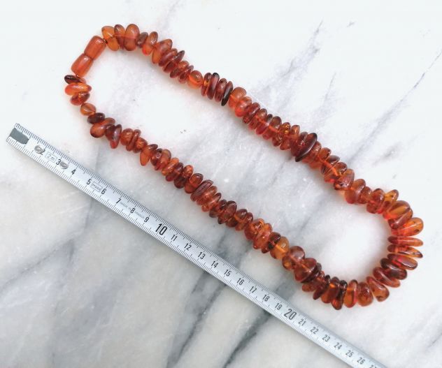 BELLISSIMA COLLANA SCALARE IN AUTENTICA AMBRA BALTICA NATURALE A GOCCE. - Foto 8