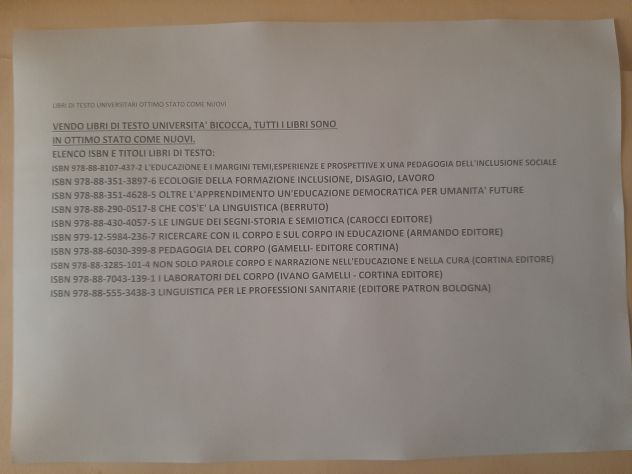 LIBRI DI TESTO UNIVERSITA' BICOCCA - IN OTTIMO STATO, COME NUOVI - Foto 4