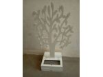 Espositore portagioie in legno bianco a forma di Albero con cassetto alla base,