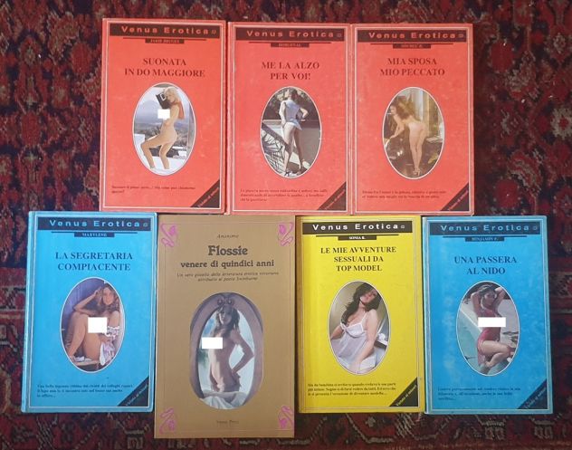 Lotto 7 libri erotici Venus Erotica anni '90 da collezione
