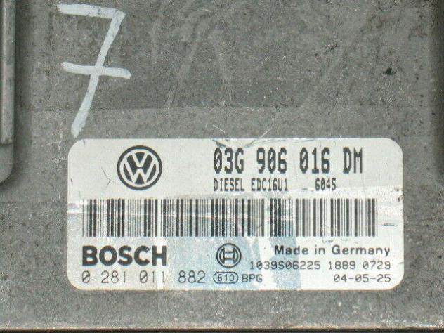 0281011882 ECU VW VOLKSWAGEN CADDY 1.9 TDI 03G906016DM 0281011882 EDC16U1 - Foto 2
