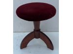 Sgabello in Legno e Velluto Rosso