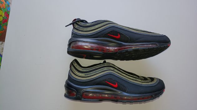Snicker NIKE Air Max 97 -Originali Americane - Nere con baffo rosso - Molto rare - Foto 4