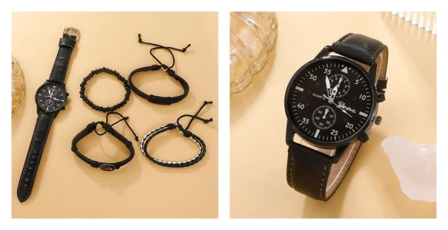 SET REGALO TRE OROLOGI UOMO + BRACCIALETTI WATCHES BRACELETS MAN GIFT - Foto 2
