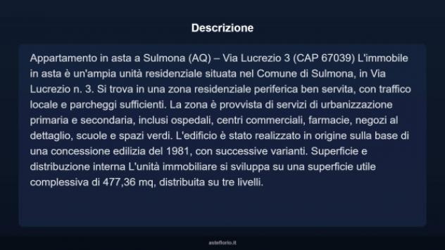 Immobile in asta di 477 m², box auto in vendita a Sulmona - Foto 5
