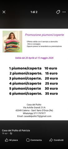 Offerta piumoni con servizio a domicilio