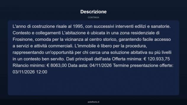 Immobile in asta di 129 m² con più di 5 locali e box auto in vendita a Frosinone - Foto 16