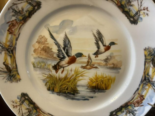 Set di tre piatti da collezione ” selvaggina Ginori metà XX secolo - Foto 5