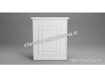 Bancone reception stile boiserie doppia cornice bianco con spedizione