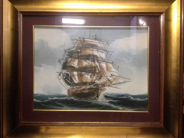 Quadro ad olio soggetto veliero - Foto 2