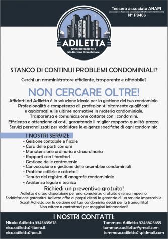 Amministratore di Condominio serio e dinamico