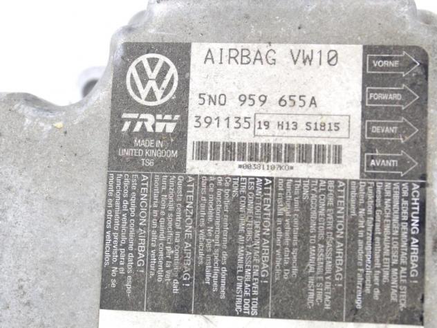 5N0959655A KIT AIRBAG SEAT LEON 1.9 D 77KW 5M 5P (2008) RICAMBIO USATO CON PRETENSIONATORI CINTURE DI SICUREZZA, CENTRALINA AIRBAG, AIRBAG VOLANTE GUI - Foto 7