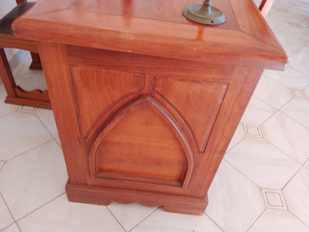 Grande Scrivania e Sedie Legno Massello Artigianato Toscano Pezzi Unici - Foto 5