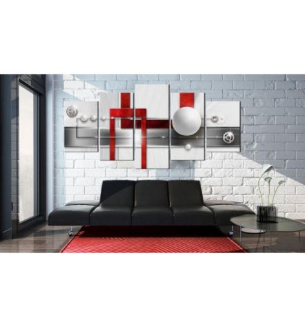 Quadro A Linee Rosse 100x50 E 200x100 ARREDALACASA - Foto 2