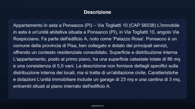 Immobile in asta di 86 m², box auto in vendita a Ponsacco - Foto 3