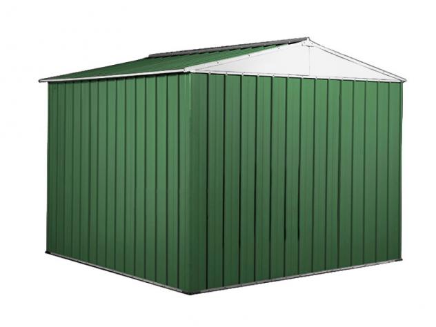 Box prefabbricato, casetta da giardino in lamiera zincata. Capanno deposito attrezzi in Acciaio Zincato 2.76 x 2.60 m x h2.12 m - Peso 110 KG – 7,2 me - Foto 4
