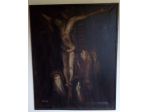 Dipinto Cristo in croce 1966 con cornice.