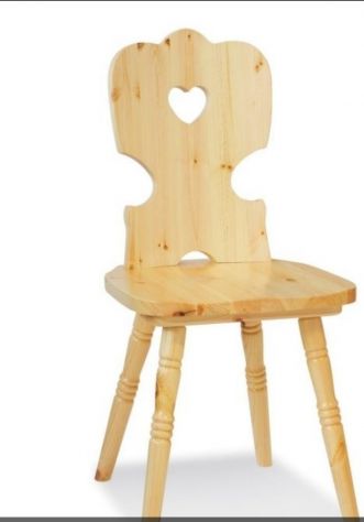 Sedia cuore in pino grezzo - Foto 5