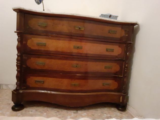 Comò antico in noce con piano in marmo – primi ’900 ✨