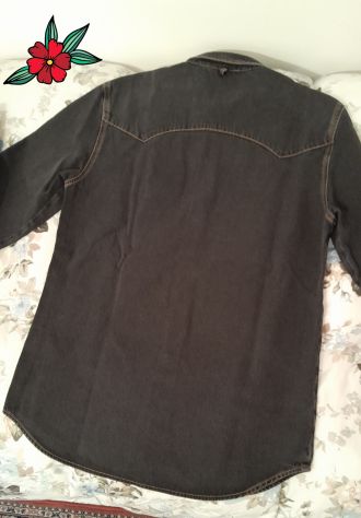 Benetton camicia jeans nero - Foto 3