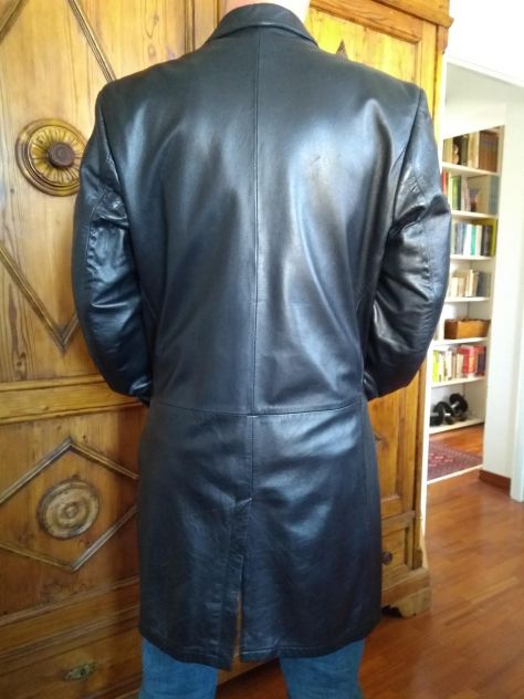 Cappotto pelle nera Alta moda Firenze - Foto 3