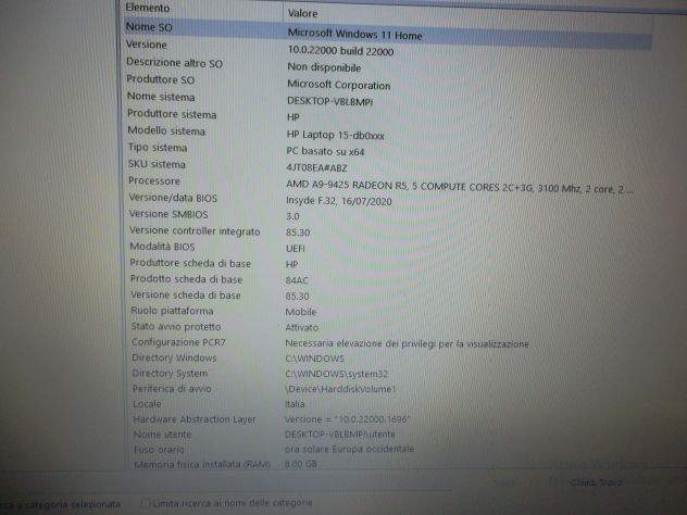 NOTEBOOK PORTATILE HP 15-DB0011NL-AMD A9+8GB+250SSD+WINDOWS 11 - Foto 9