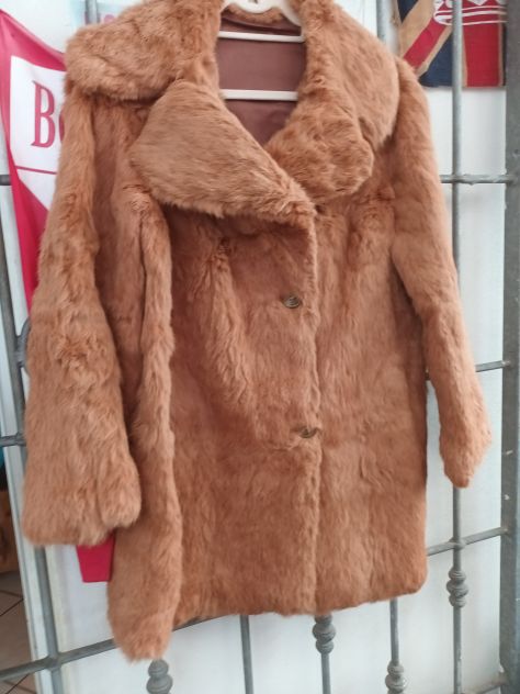 Cappottino di lapin miele con tasche dressing vintage taglia 44+ - Foto 2