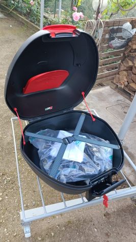 Baule case bauletto posteriore nero e piastra moto scooter 37 L Faco 898 - Foto 2