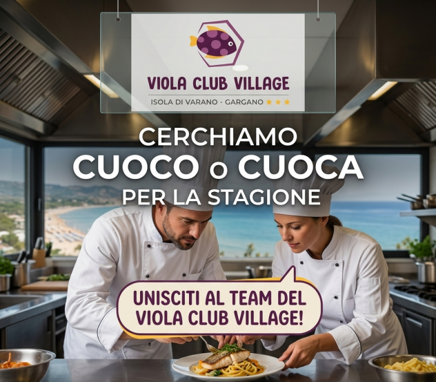 Cercasi cuoco/cuoca stagione estiva 2026