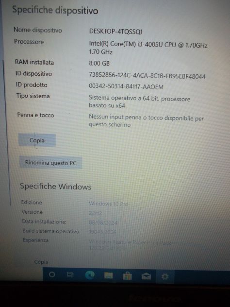 NOTEBOOK PORTATILE lenovo b50-80 SCHERMO 15,6 POLLICI WINDOWS 11 - Foto 6