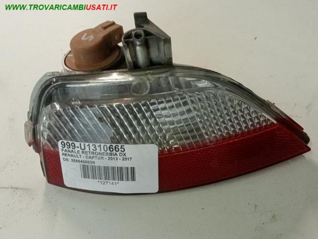 FANALE RETRONEBBIA DX  999-U1310665 Parti elettriche  Fanaleria  Fanali  Fanale retromarcia  RENAULT - CAPTUR - 2013 - 2017, RENAULT - SCENIC - 01-05-