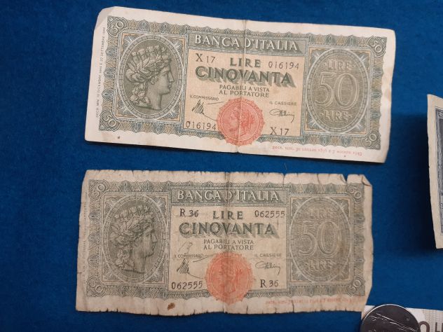 Monete e banconote "lira italiana" del 1900. - Foto 2
