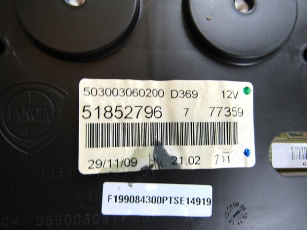 51852796 QUADRO STRUMENTI CONTACHILOMETRI FIAT PUNTO EVO 1.2 B 48KW 5M 5P (2010) RICAMBIO USATO - Foto 3