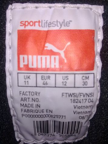 Scarpe da ginnastica Puma misura 46 in morbida pelle nera - Foto 2