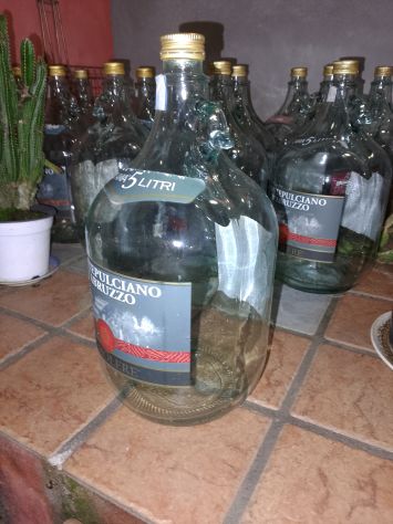 bottiglioni da 5lt/cd in vetro alimentari per olio vino acqua sterilizzati
