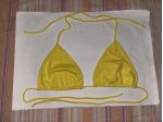 REGGISENO DEL COSTUME A TRIANGOLO DEL BIKINI GIALLO