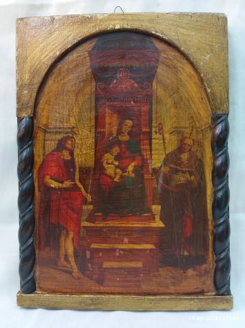 Pala D'altare Madonna con bambino in trono Santi Girolamo Agostino - Foto 10