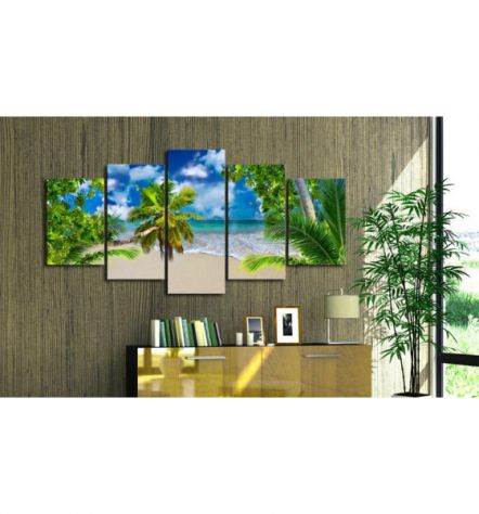 Quadro Con Una Isola Tropicale Cm. 100x50 E 200x100 ARREDALACASA - Foto 2