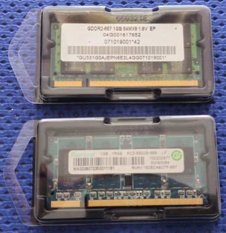02 banchi di memoria ram DDR2 a 667Mz da 1Gb cadauno per pc portatili - Foto 5