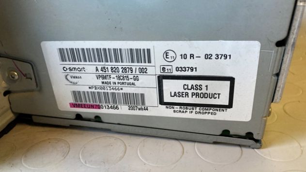 Autoradio CD Smart ForTwo W451 del 2008 (A4518202879) - Foto 4