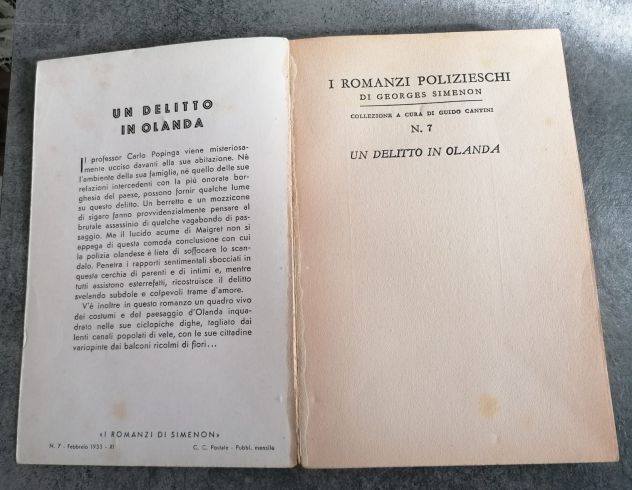 UN DELITTO IN OLANDA, GEORGES SIMENON , 1^ Ed. A. Mondadori 1933. - Foto 6