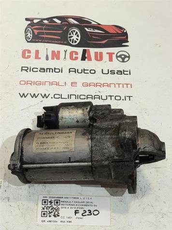 MOTORINO D' AVVIAMENTO RENAULT Kadjar Serie 233004868R 0001170629 K9K diesel 1461 (15) - Foto 2