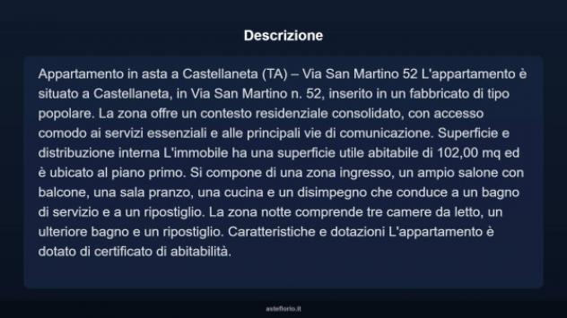 Immobile in asta di 102 m² con più di 5 locali e box auto in vendita a Castellaneta - Foto 3
