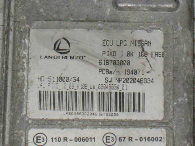 616703000 ECU LANDI RENZO LPG GPL NISSAN PIXO 1.0 616703000 NP202046G34 - Foto 2