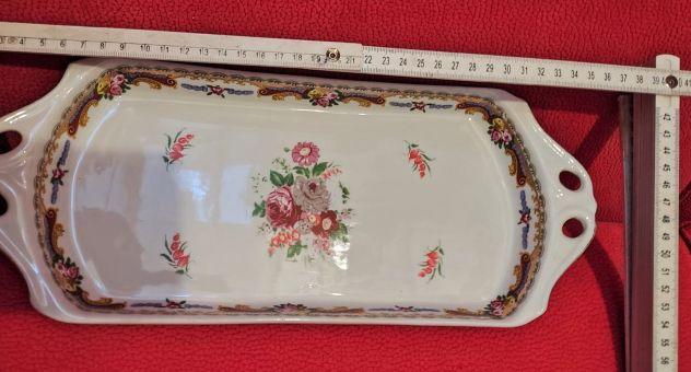 Vassoio Vintage in porcellana con decorazioni floreali - Foto 3