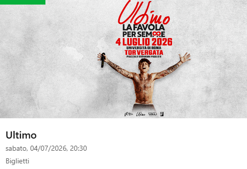 Biglietti Ultimo Roma 4 Luglio PIT 1